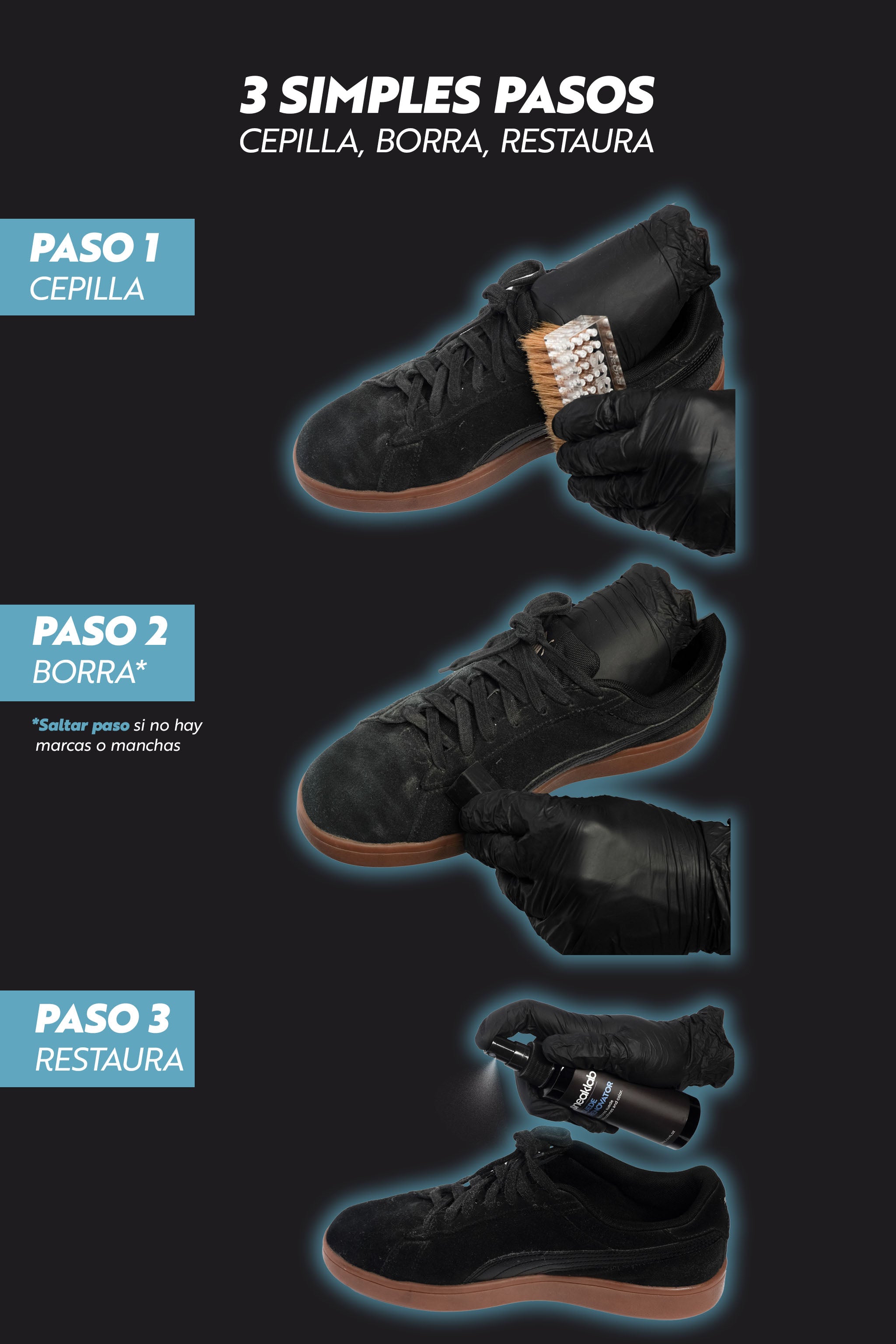 Kit limpieza suede